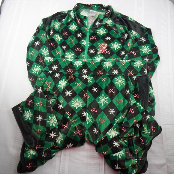 No Boundaries Pajama Set Womens 2XL Argyle Snowflake Santa Baby Fleece Holiday - Picture 11 of 11